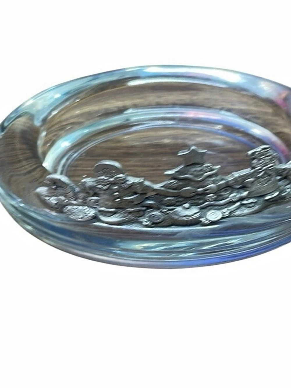 Clear & Silver Glass Decorative Dish